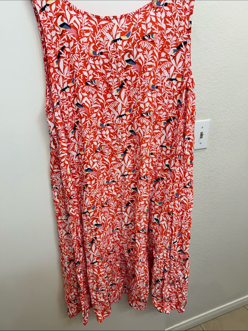 LOFT Red Floral Tiered Maxi Dress